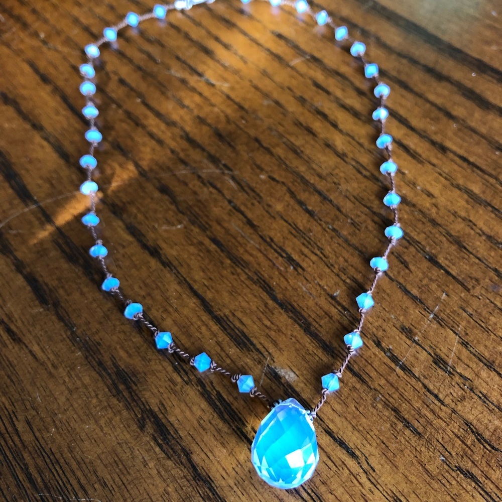 Hand knotted crystal necklace